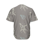 Cartoon Voodoo Doll Pattern Print Men's Baseball Jersey