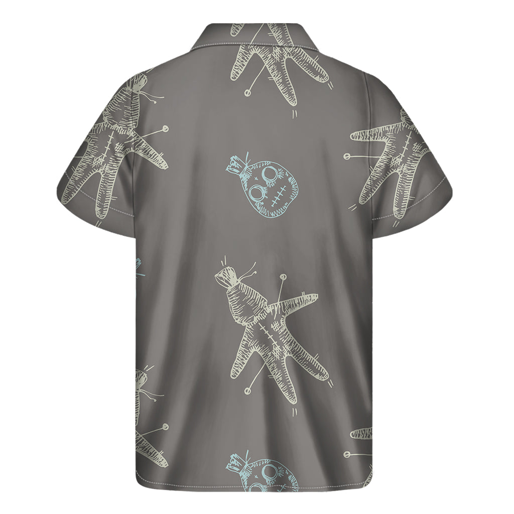 Cartoon Voodoo Doll Pattern Print Men's Short Sleeve Shirt
