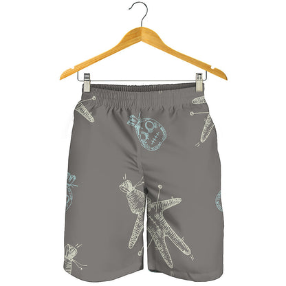 Cartoon Voodoo Doll Pattern Print Men's Shorts