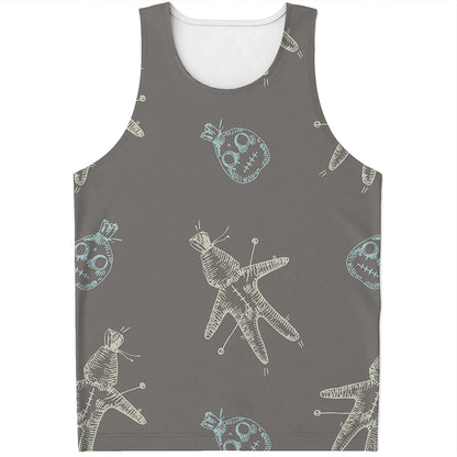 Cartoon Voodoo Doll Pattern Print Men's Tank Top