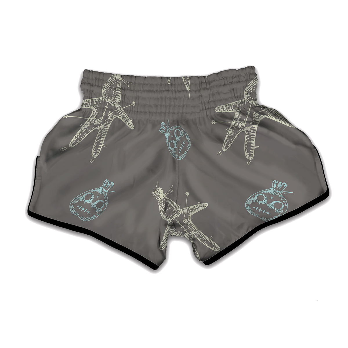 Cartoon Voodoo Doll Pattern Print Muay Thai Boxing Shorts