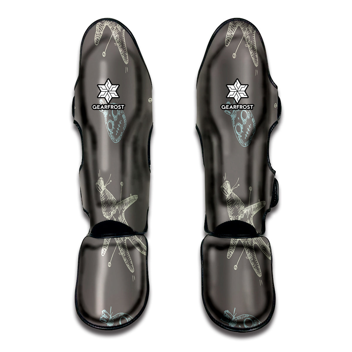 Cartoon Voodoo Doll Pattern Print Muay Thai Shin Guard