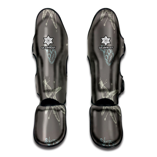 Cartoon Voodoo Doll Pattern Print Muay Thai Shin Guard