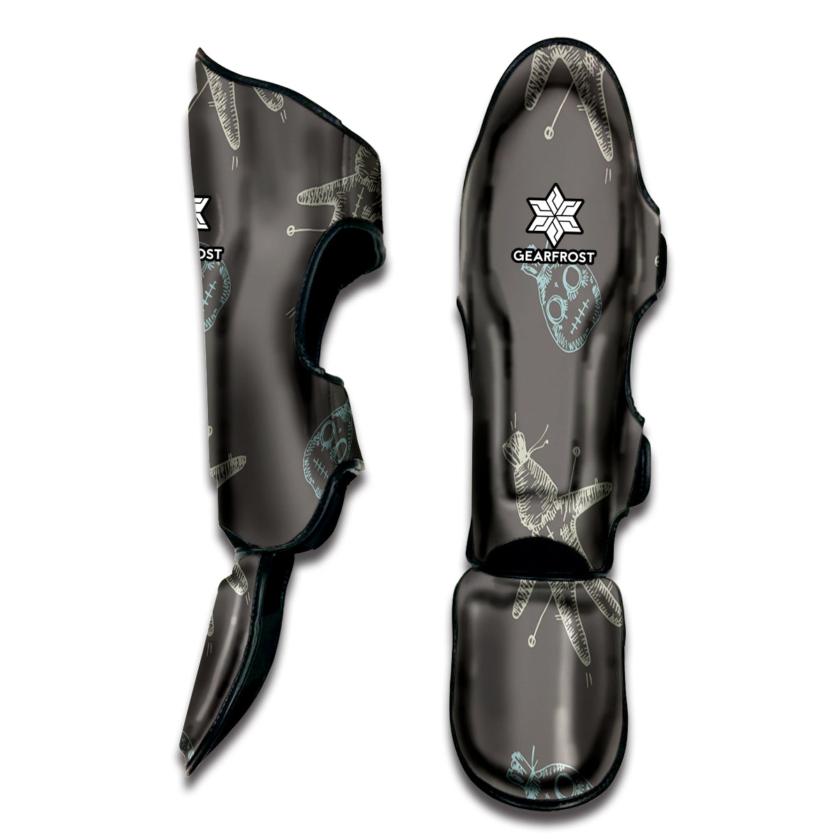 Cartoon Voodoo Doll Pattern Print Muay Thai Shin Guard