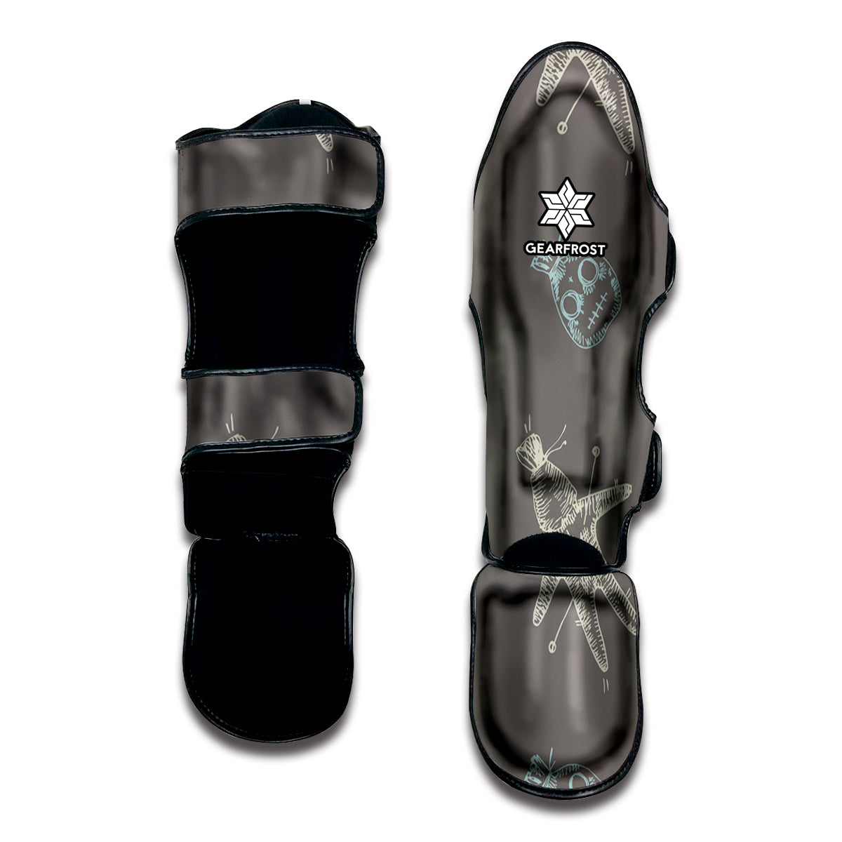 Cartoon Voodoo Doll Pattern Print Muay Thai Shin Guard