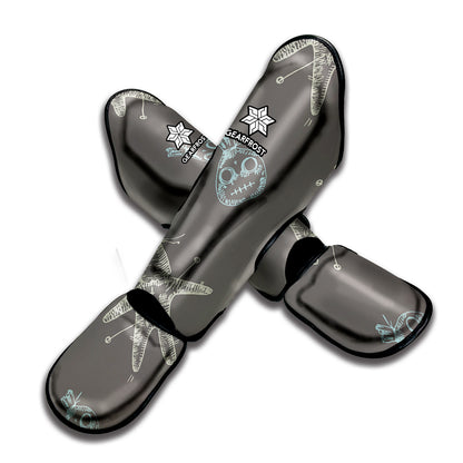 Cartoon Voodoo Doll Pattern Print Muay Thai Shin Guard