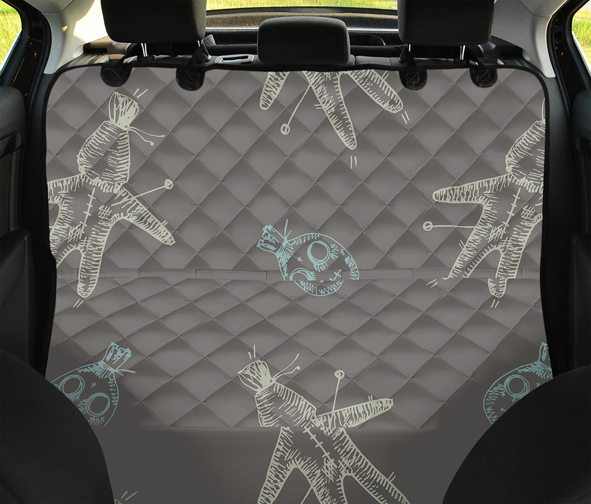 Cartoon Voodoo Doll Pattern Print Pet Car Back Seat Cover