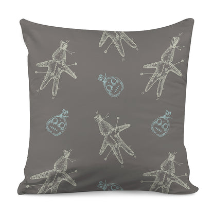 Cartoon Voodoo Doll Pattern Print Pillow Cover