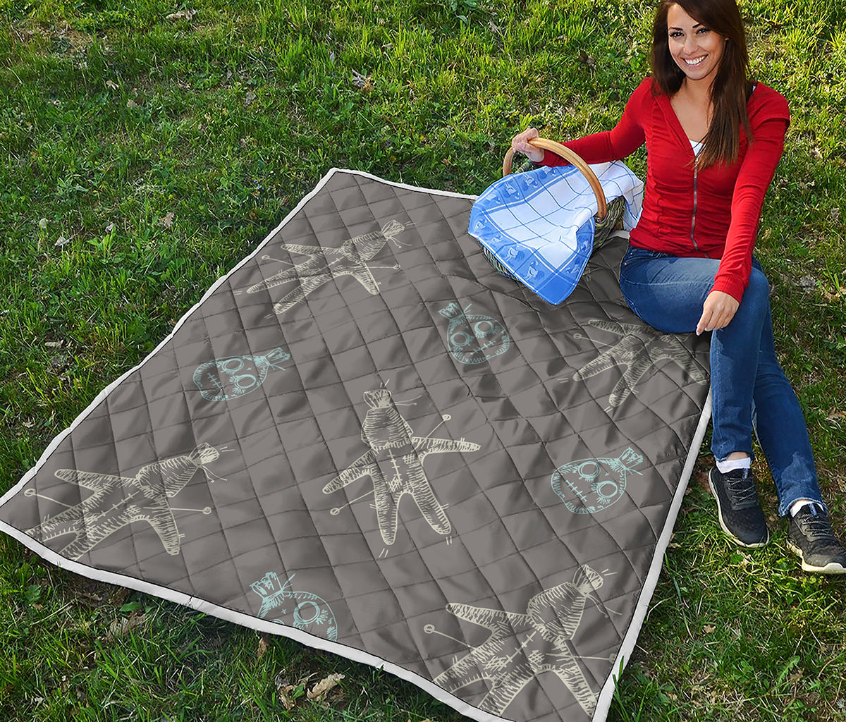 Cartoon Voodoo Doll Pattern Print Quilt