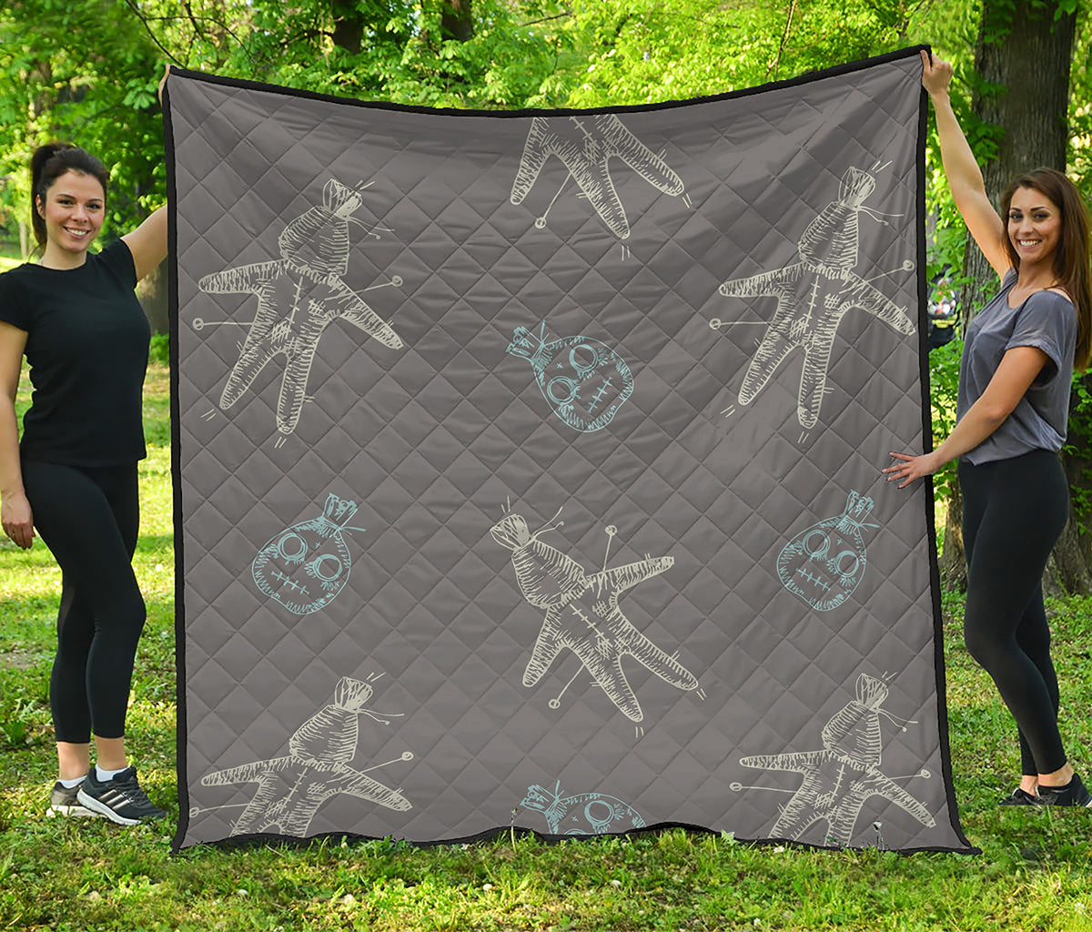 Cartoon Voodoo Doll Pattern Print Quilt