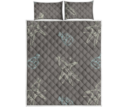 Cartoon Voodoo Doll Pattern Print Quilt Bed Set