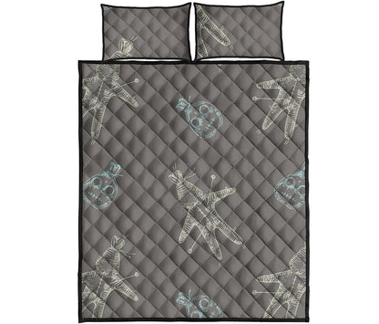 Cartoon Voodoo Doll Pattern Print Quilt Bed Set
