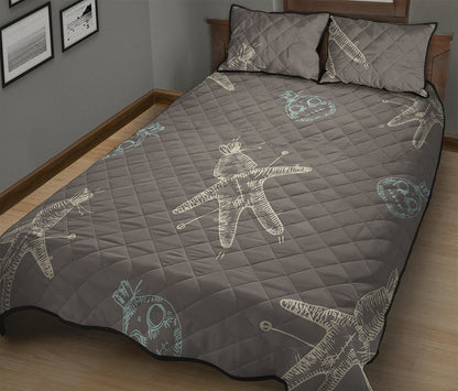 Cartoon Voodoo Doll Pattern Print Quilt Bed Set