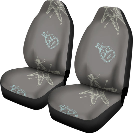 Cartoon Voodoo Doll Pattern Print Universal Fit Car Seat Covers