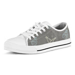 Cartoon Voodoo Doll Pattern Print White Low Top Shoes