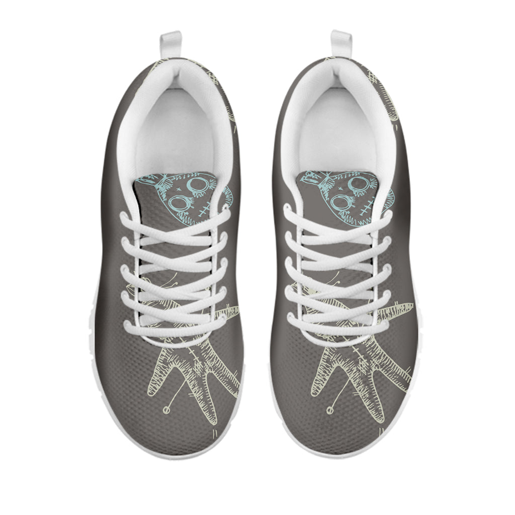 Cartoon Voodoo Doll Pattern Print White Sneakers