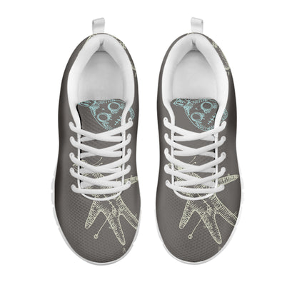 Cartoon Voodoo Doll Pattern Print White Sneakers