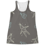 Cartoon Voodoo Doll Pattern Print Women's Racerback Tank Top