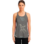 Cartoon Voodoo Doll Pattern Print Women's Racerback Tank Top