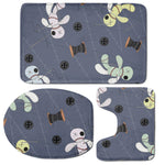 Cartoon Voodoo Doll Print 3 Piece Bath Mat Set