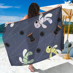 Cartoon Voodoo Doll Print Beach Sarong Wrap