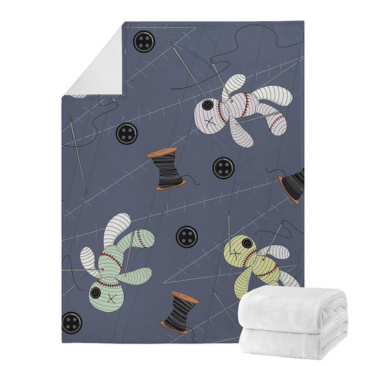 Cartoon Voodoo Doll Print Blanket