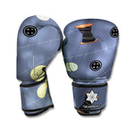 Cartoon Voodoo Doll Print Boxing Gloves
