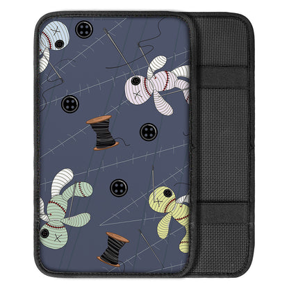 Cartoon Voodoo Doll Print Car Center Console Cover