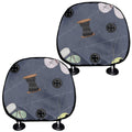 Cartoon Voodoo Doll Print Car Headrest Covers