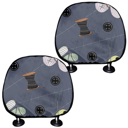 Cartoon Voodoo Doll Print Car Headrest Covers
