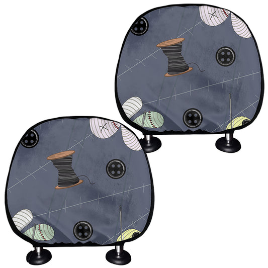 Cartoon Voodoo Doll Print Car Headrest Covers