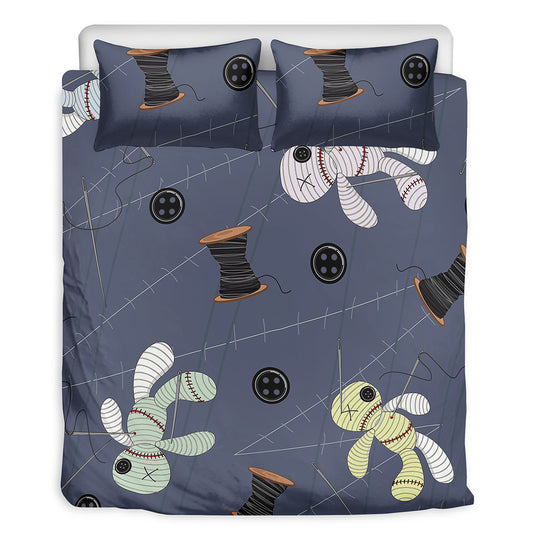 Cartoon Voodoo Doll Print Duvet Cover Bedding Set