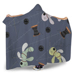 Cartoon Voodoo Doll Print Hooded Blanket