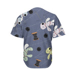 Cartoon Voodoo Doll Print Men's Baseball Jersey