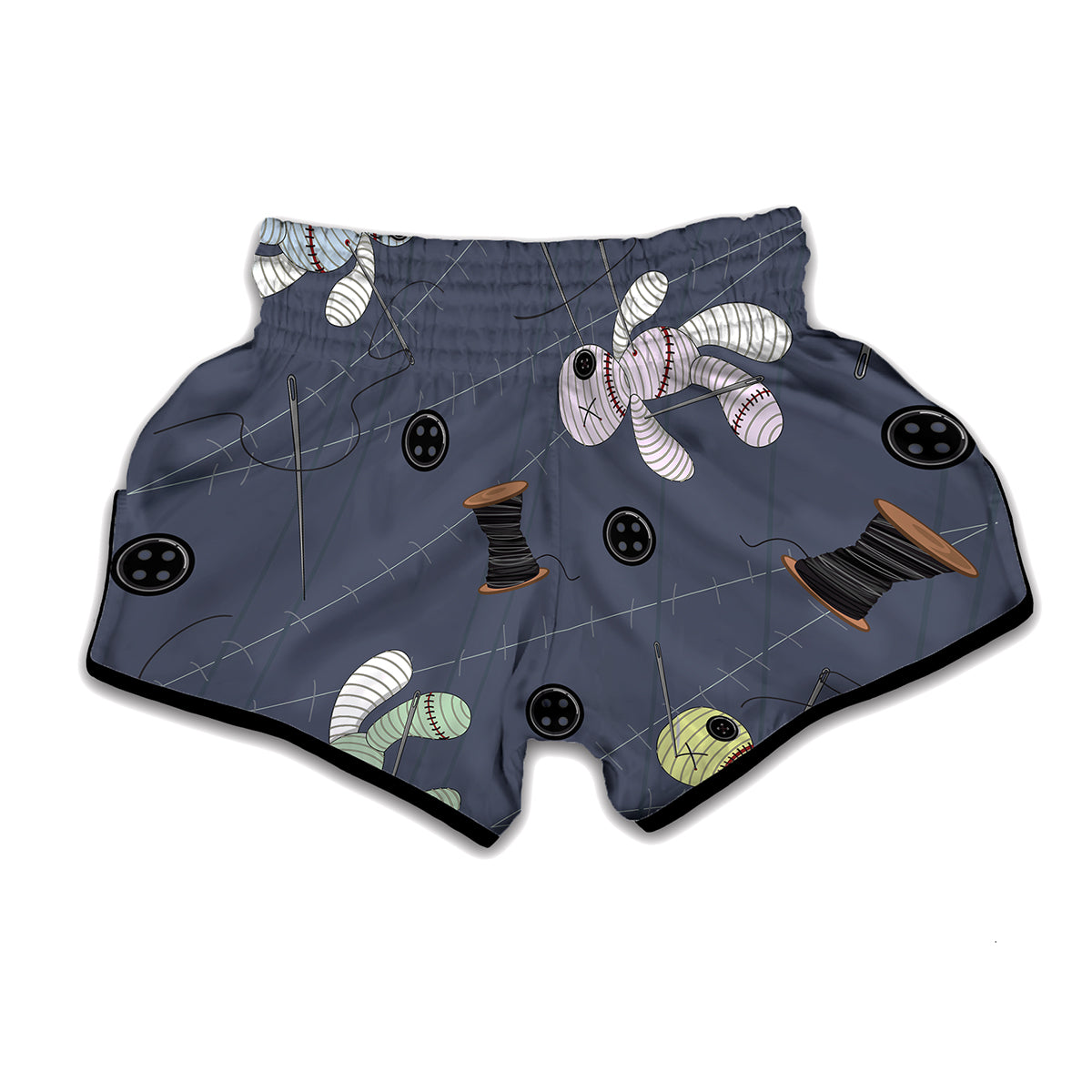Cartoon Voodoo Doll Print Muay Thai Boxing Shorts