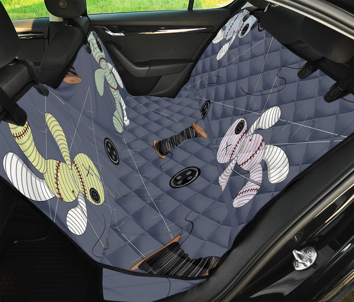 Cartoon Voodoo Doll Print Pet Car Back Seat Cover