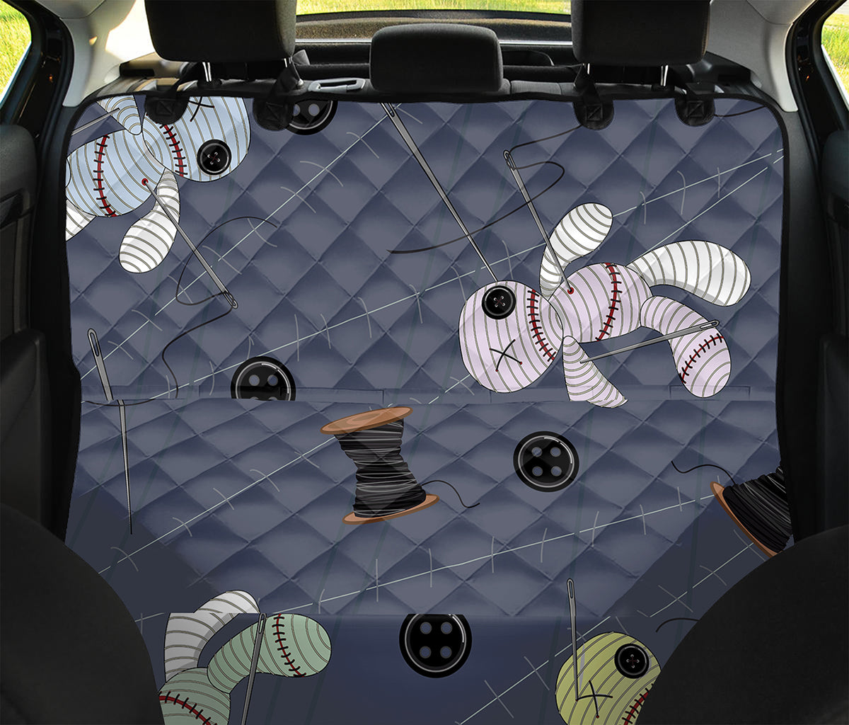 Cartoon Voodoo Doll Print Pet Car Back Seat Cover