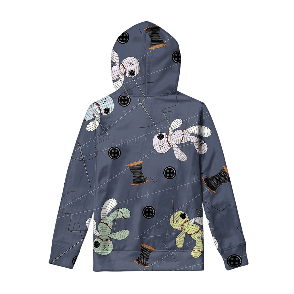 Cartoon Voodoo Doll Print Pullover Hoodie