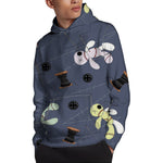 Cartoon Voodoo Doll Print Pullover Hoodie