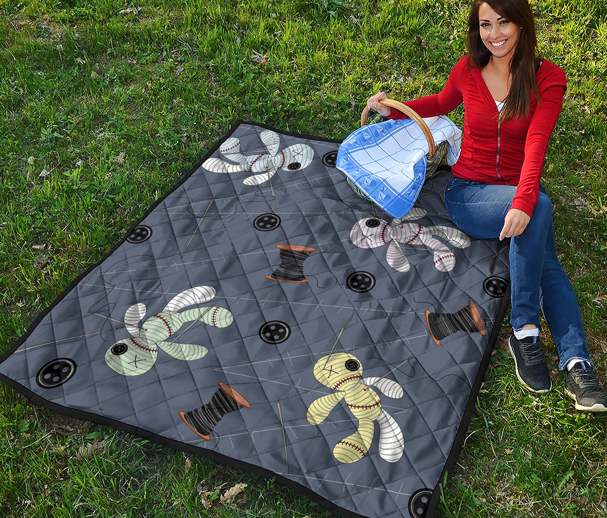 Cartoon Voodoo Doll Print Quilt