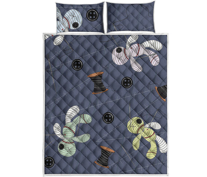 Cartoon Voodoo Doll Print Quilt Bed Set