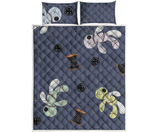 Cartoon Voodoo Doll Print Quilt Bed Set
