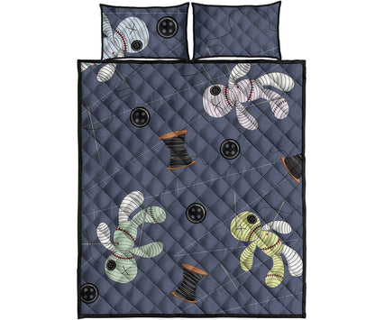 Cartoon Voodoo Doll Print Quilt Bed Set