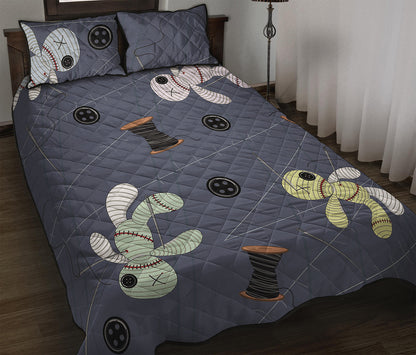 Cartoon Voodoo Doll Print Quilt Bed Set