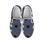 Cartoon Voodoo Doll Print White Slip On Shoes