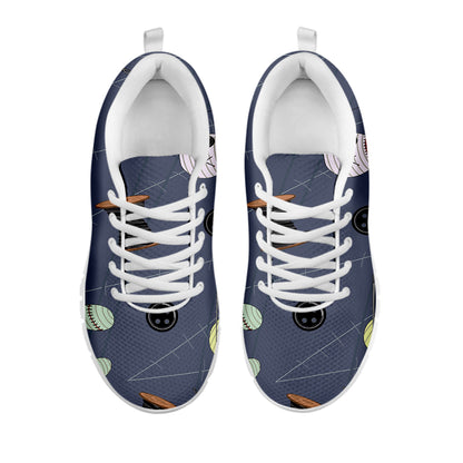 Cartoon Voodoo Doll Print White Sneakers
