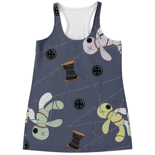 Cartoon Voodoo Doll Print Women's Racerback Tank Top