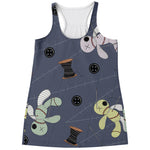 Cartoon Voodoo Doll Print Women's Racerback Tank Top