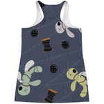 Cartoon Voodoo Doll Print Women's Racerback Tank Top