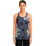 Cartoon Voodoo Doll Print Women's Racerback Tank Top